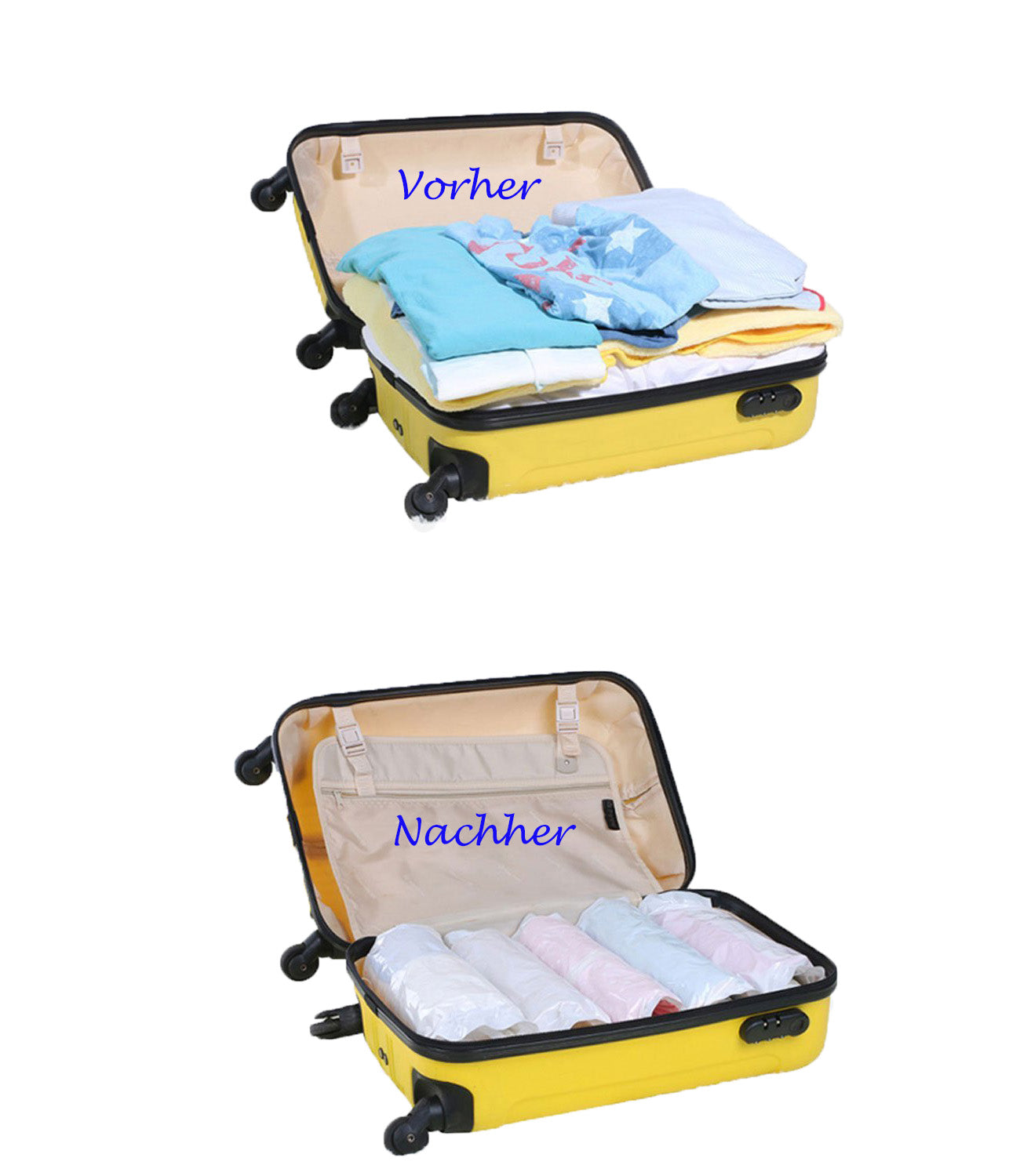 Vakuum Reisebeutel Kleidung, aufrollbar, ohne Pumpe_6